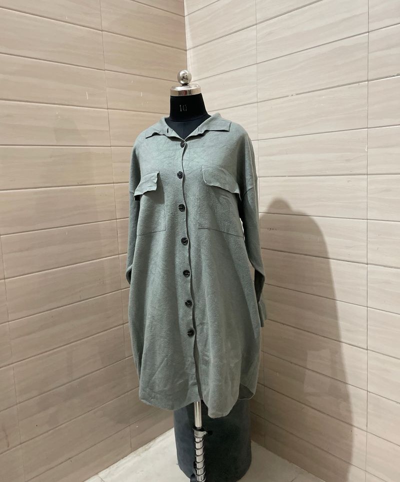 ZARA Oversized Button-Down Shirt Dress