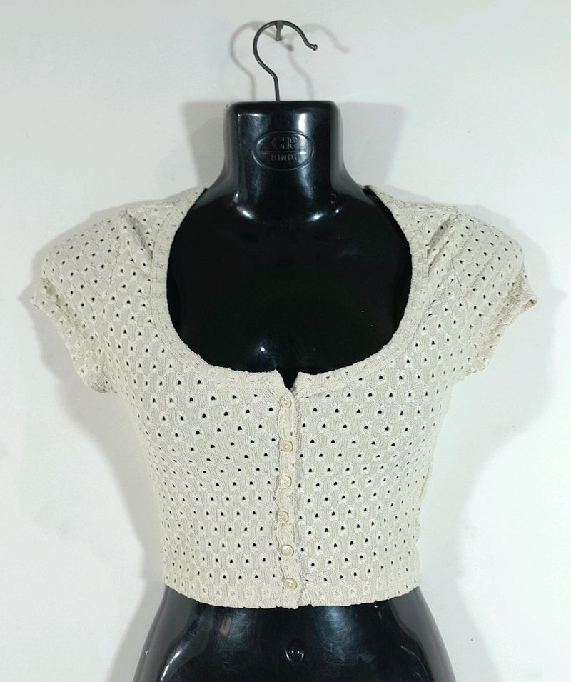 H&amp;M Beige Crop Top