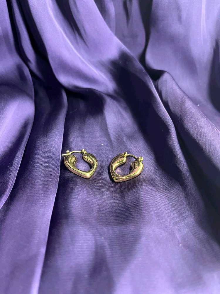 Heart Huggies Gold Plated Earrings