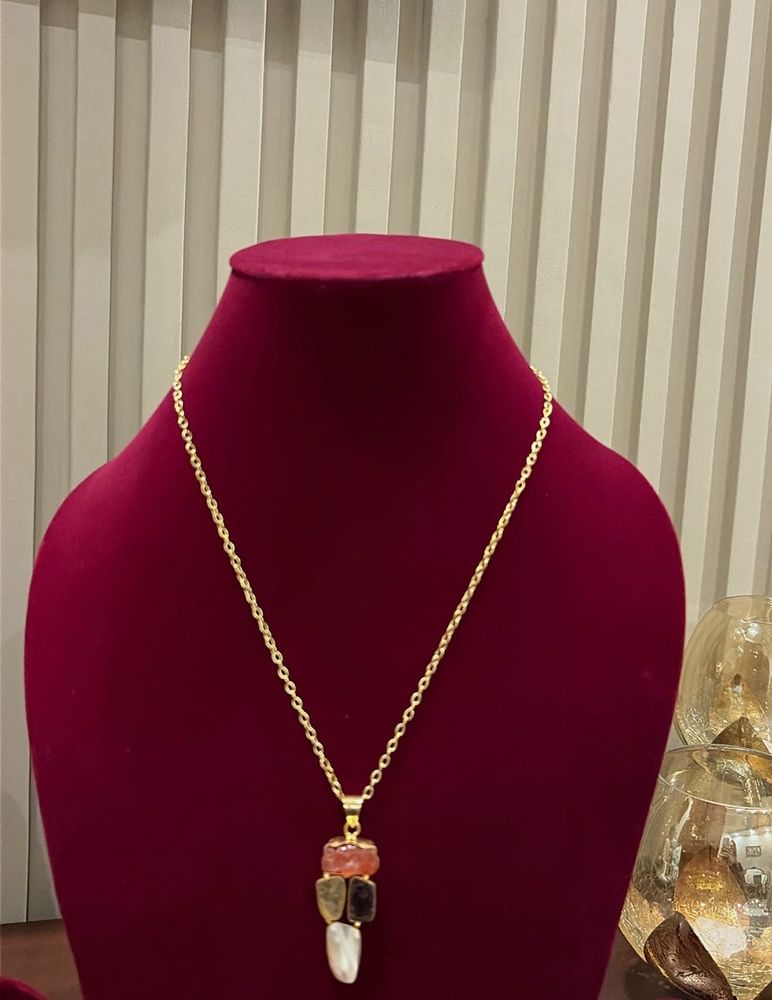 Unique natural Gemstone  Pendant Necklace