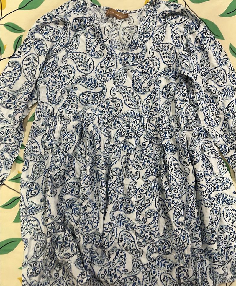 Paisley Print Peasant Dress