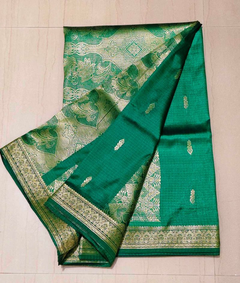 Green Banarasi Silk Saree