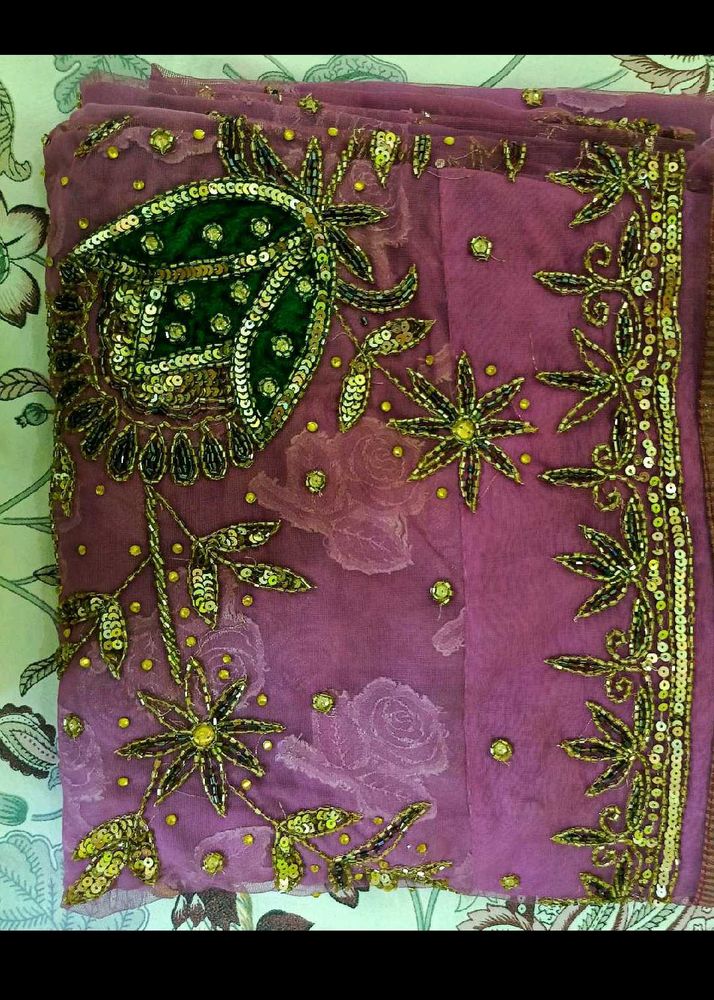 Beautiful Purple Net Saree🪻💗