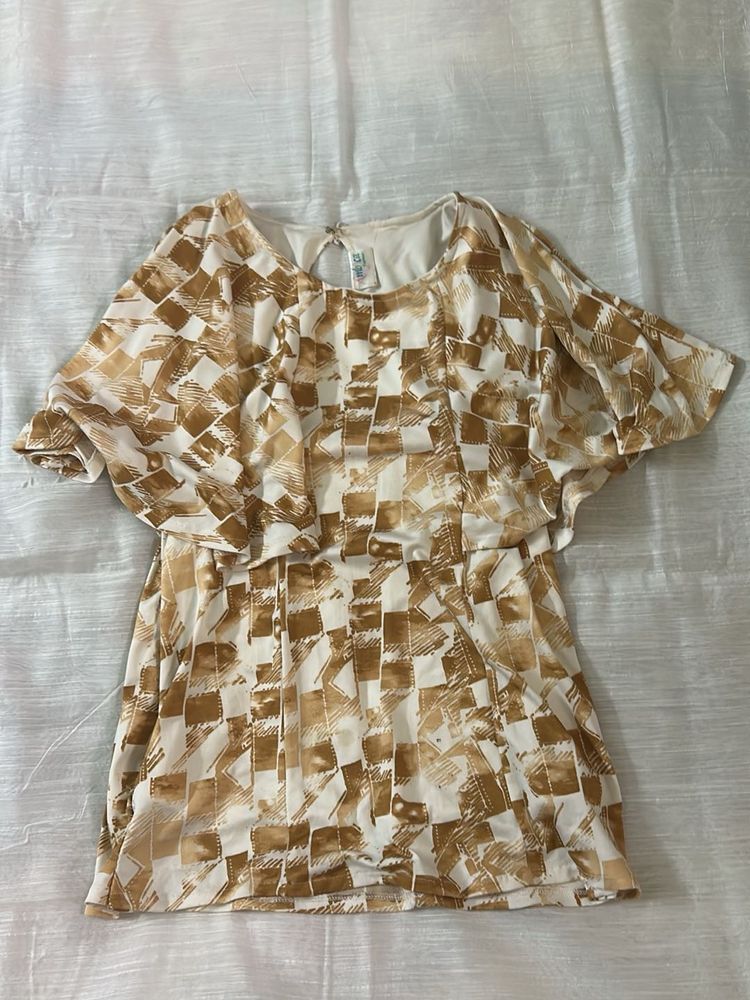 Abstract Print Layered Dress