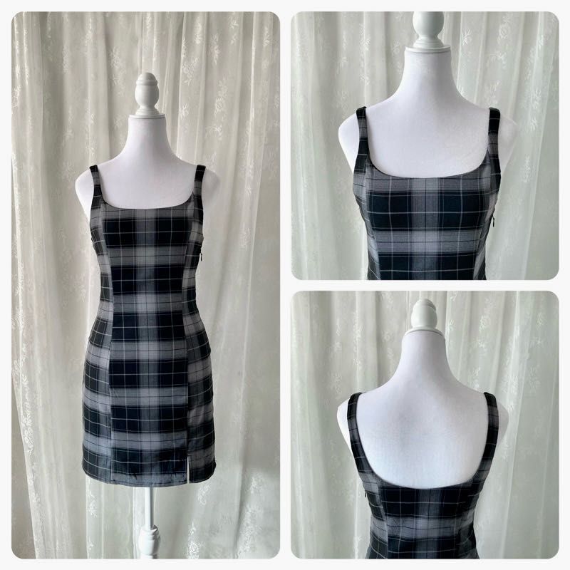 H&amp;M Plaid Mini Dress 🩶