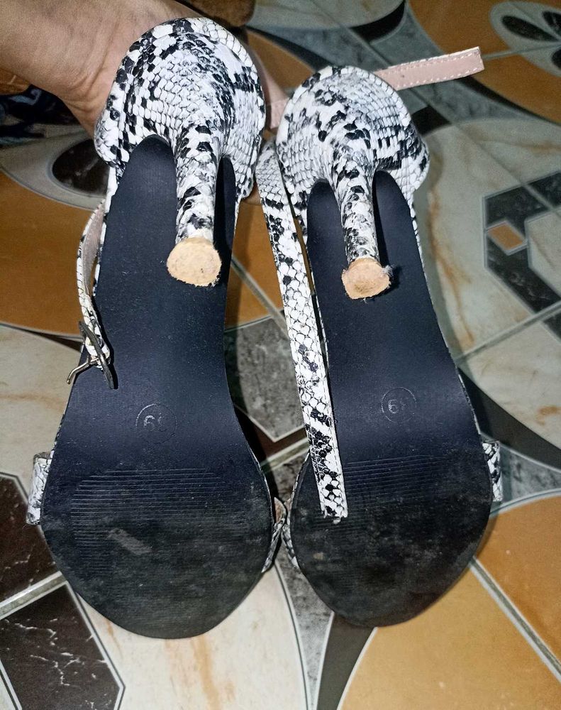 Snakeskin Print Heels