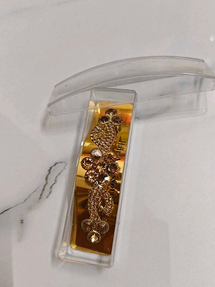 Golden Stone Hair Clip