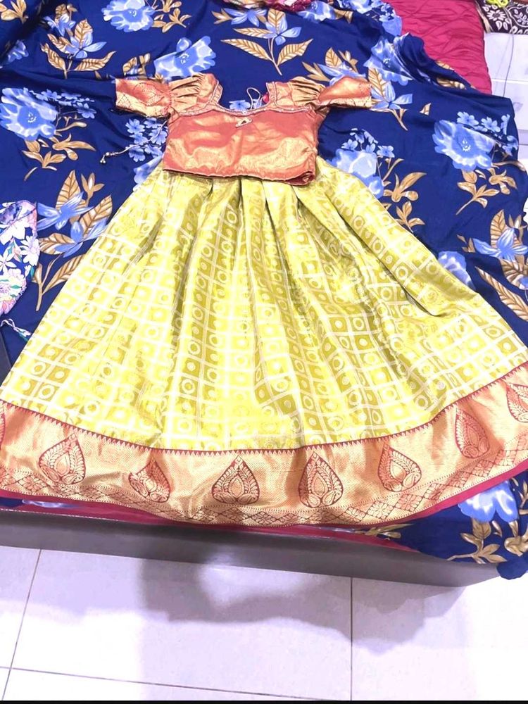 Mysore Silk Dress For Baby Girls 10  To11 Years