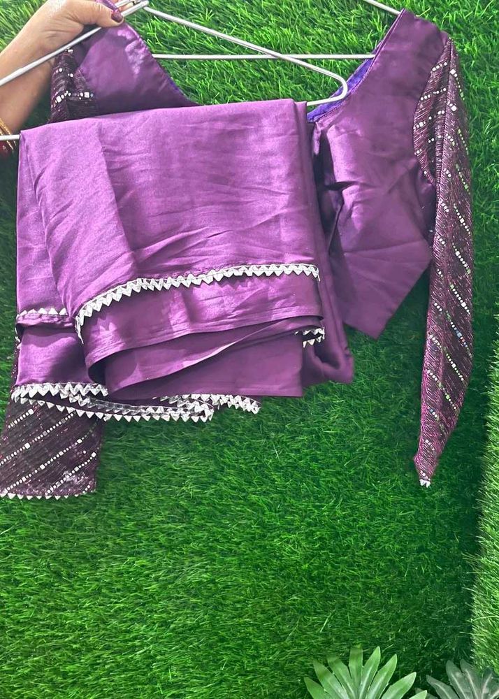 Elegant Purple Saree with Designer Blouse