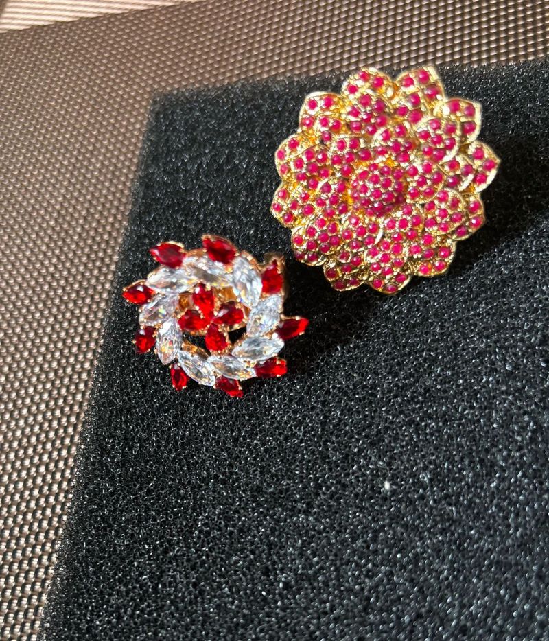 Red and pink Flower Ring