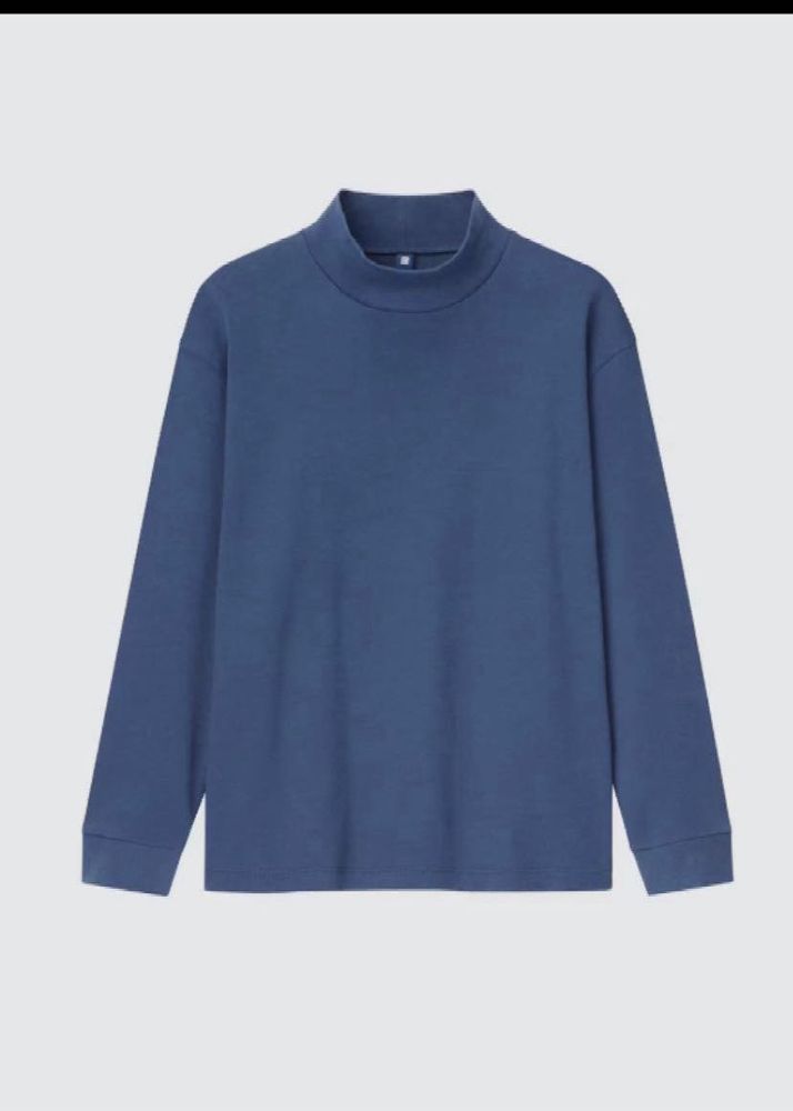 Uniqlo Soft Touch Mock Neck Long Sleeve T-Shirt