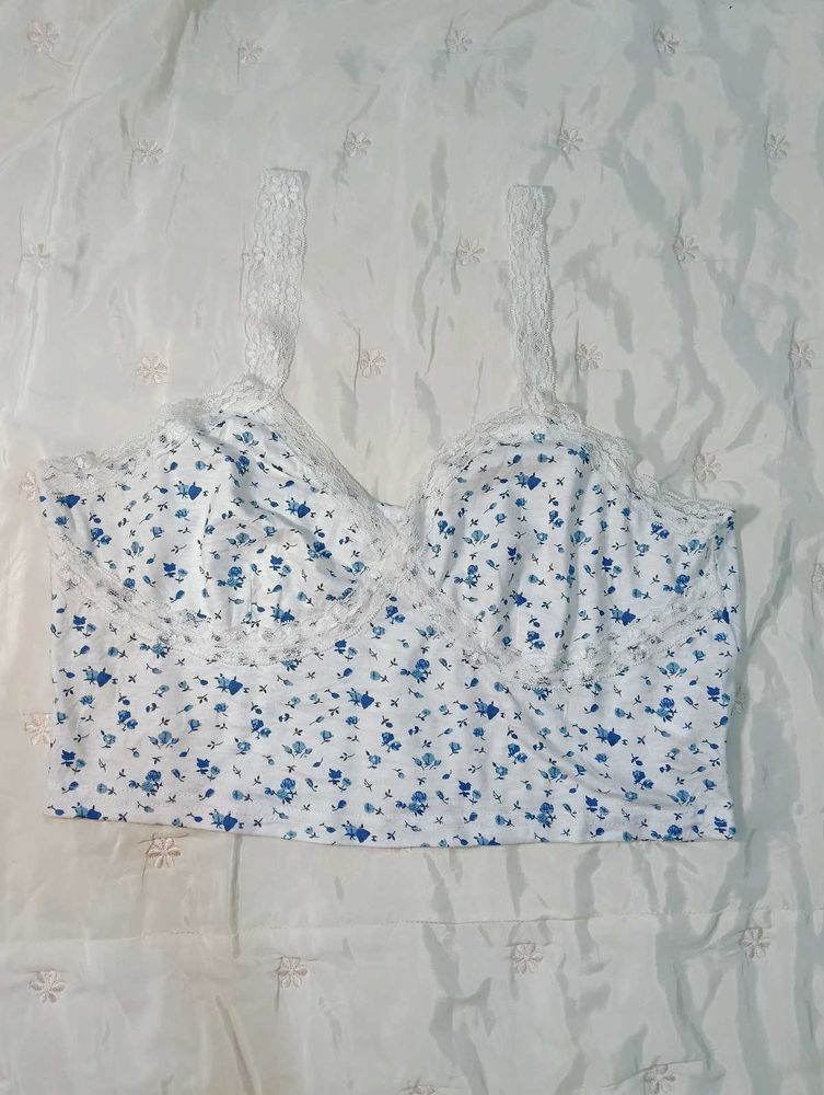 Floral Lace Trim Bralette