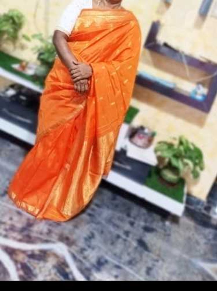 Orange Kanjivaram Silk Saree