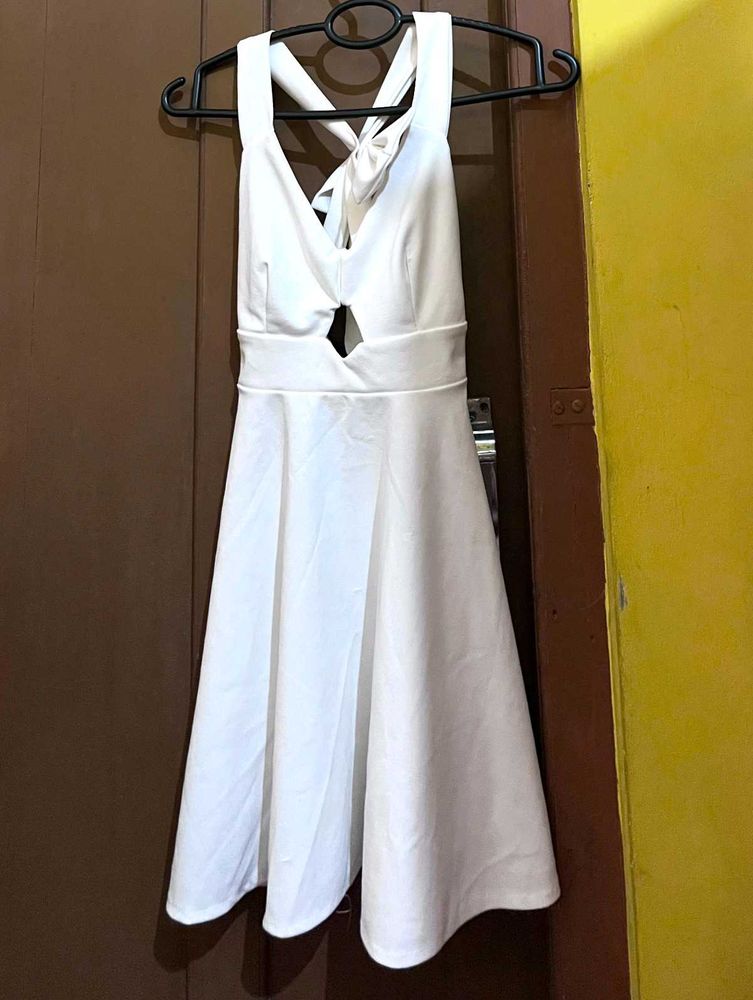 White Cutout Mini Dress