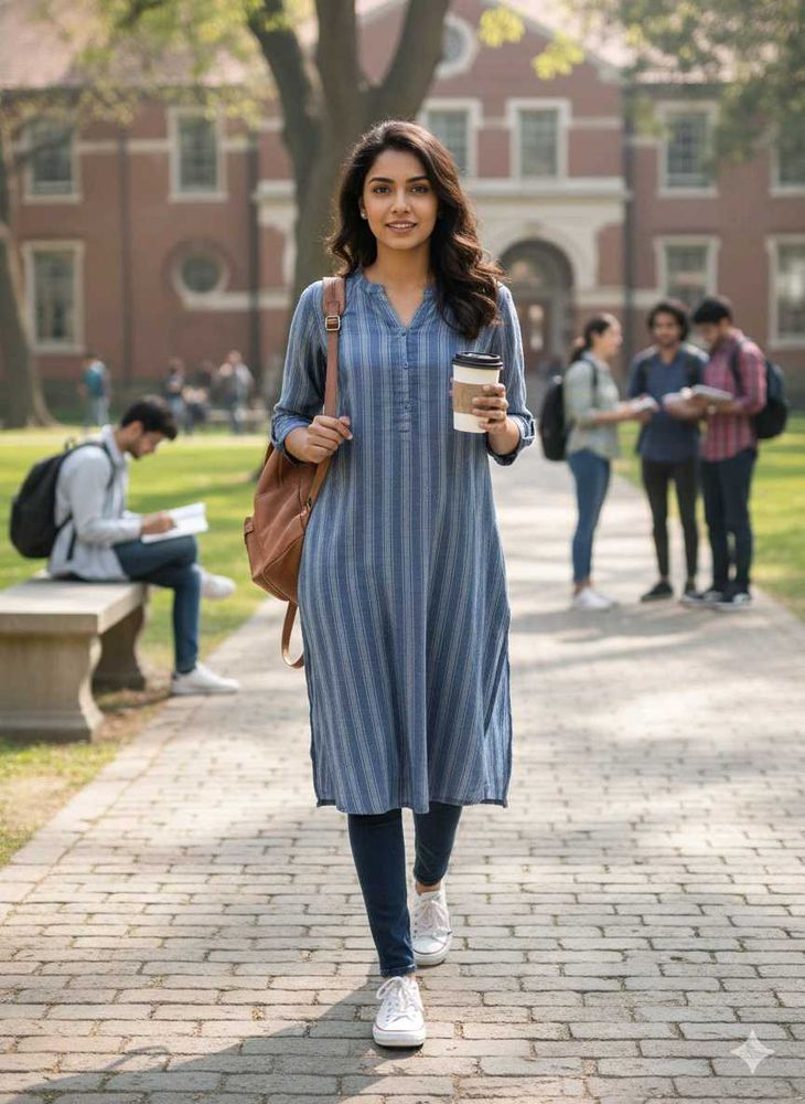 4xl libas Stylish Blue Striped Kurta