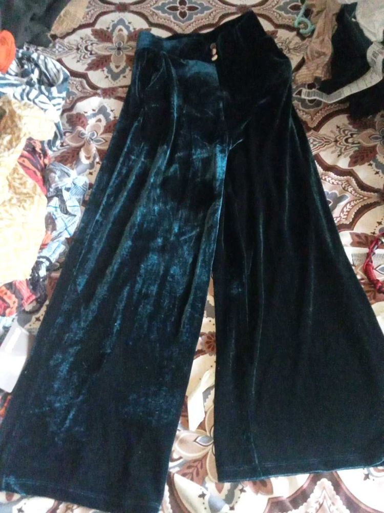 Velvet Wide Leg Pants