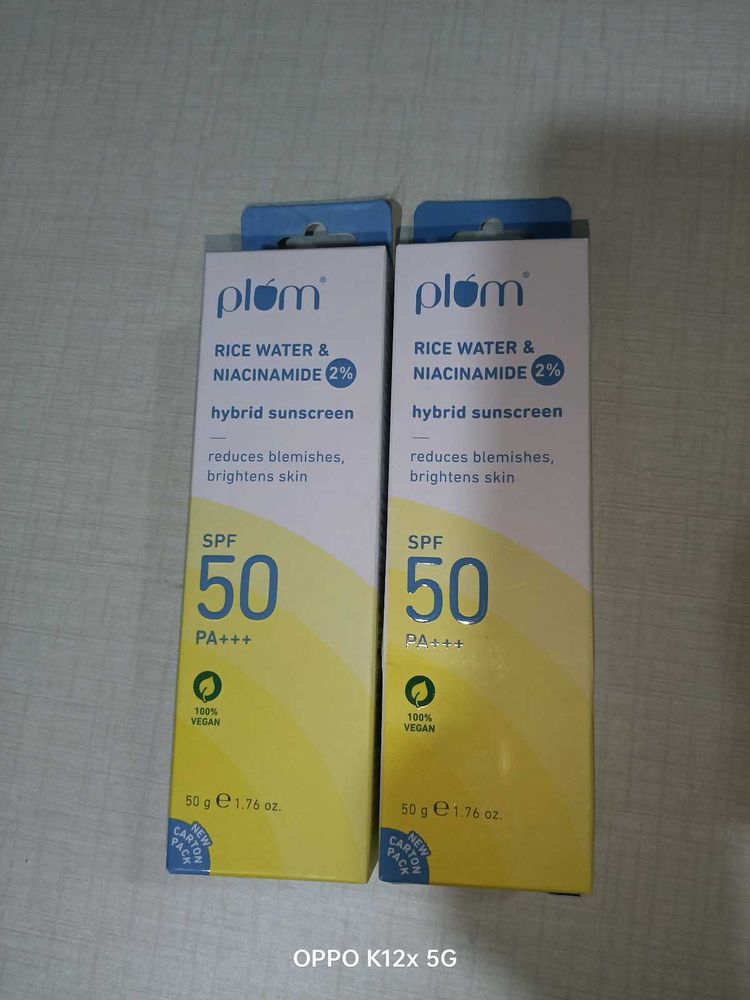 Plum Rice Water Sunscreen With Spf 50 Pack Of 2