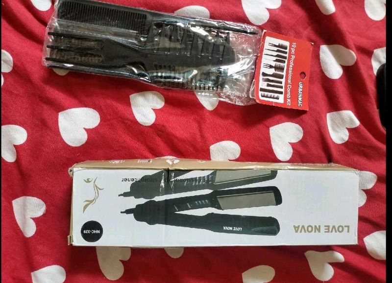 Nova Hair Straightener With Professional Comb Kit