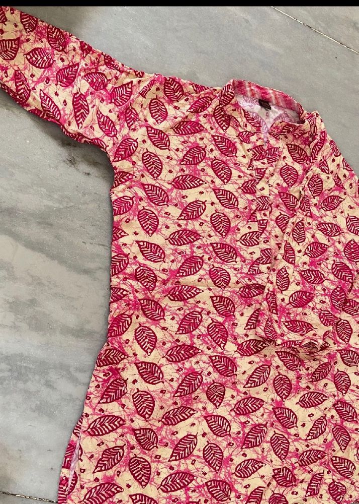 Cotton Tunic Floral Pink