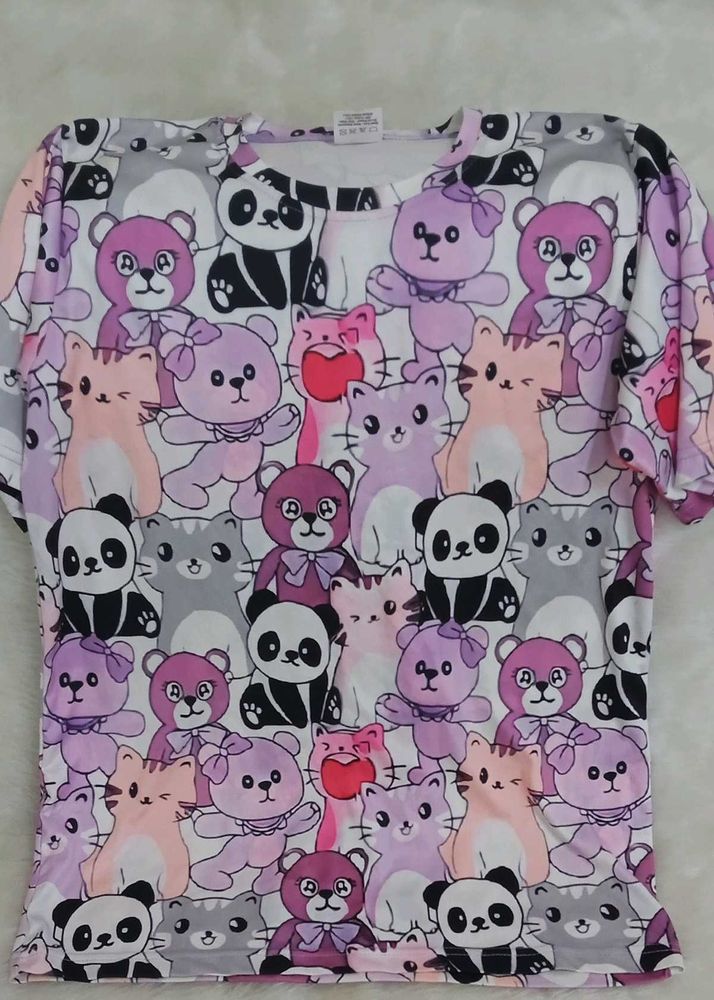 Cute Cartoon Print Top