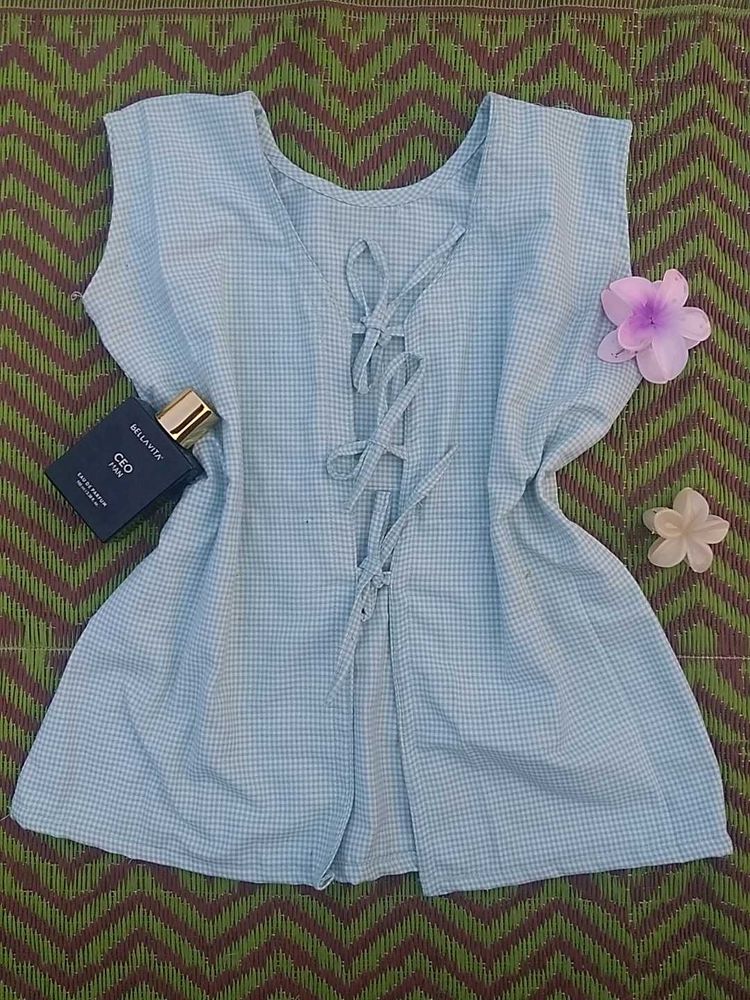 Cute Blue Sleeveless Top💙🎀