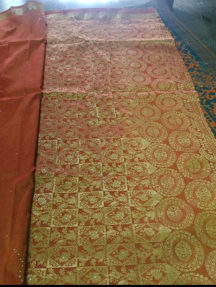 Elegant  Saree with Gold Border