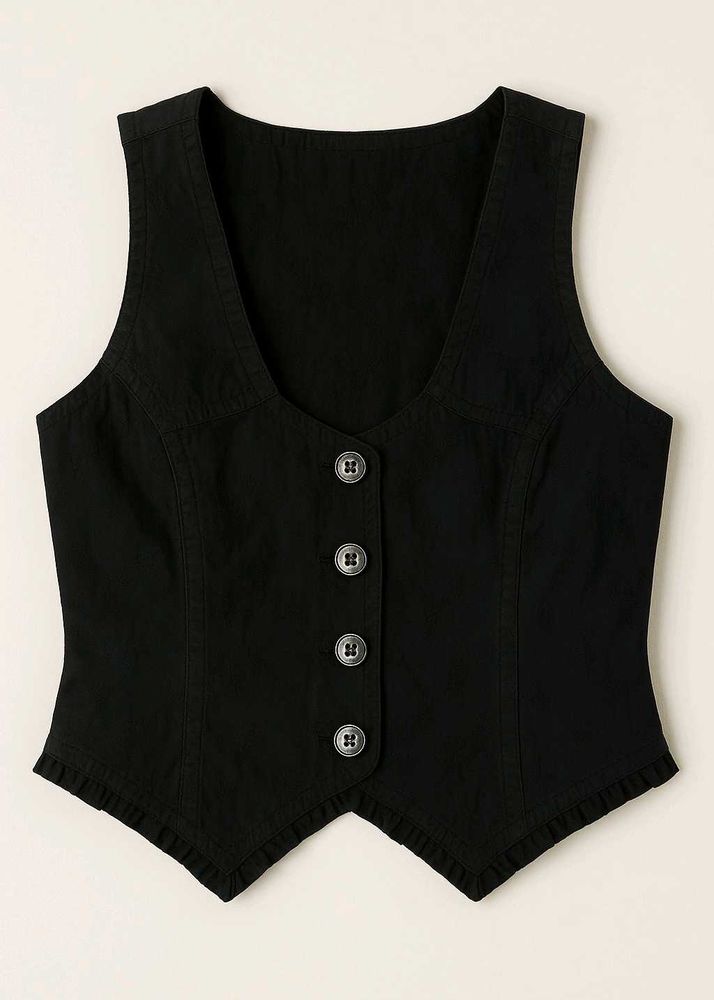Vintage Black Denim Vest 🖤