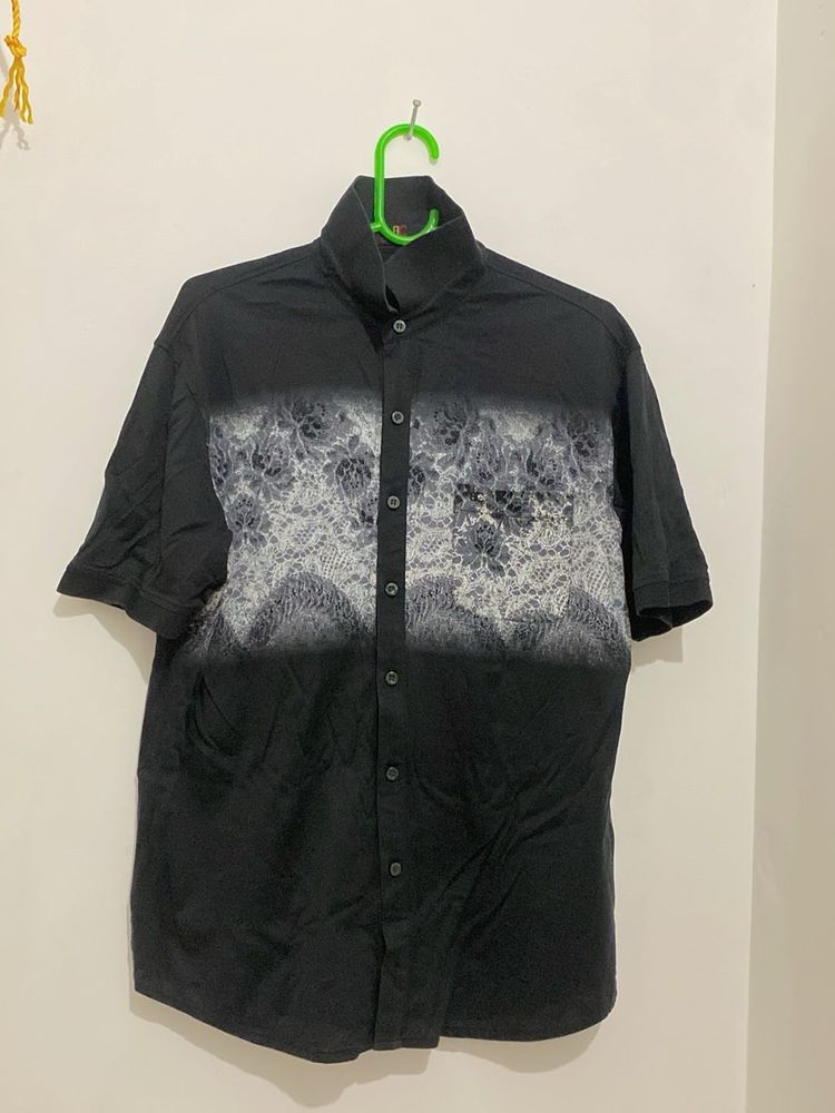 Stylish Black Patterned Shirt