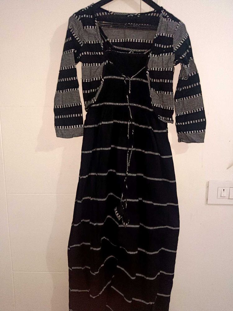 Striped Dress with Shrug