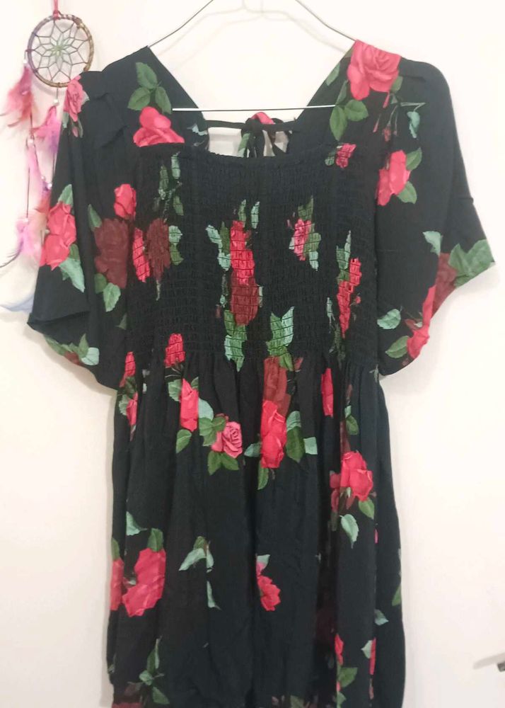 Floral Black Dress