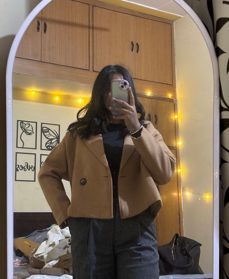 Tan Cropped Jacket