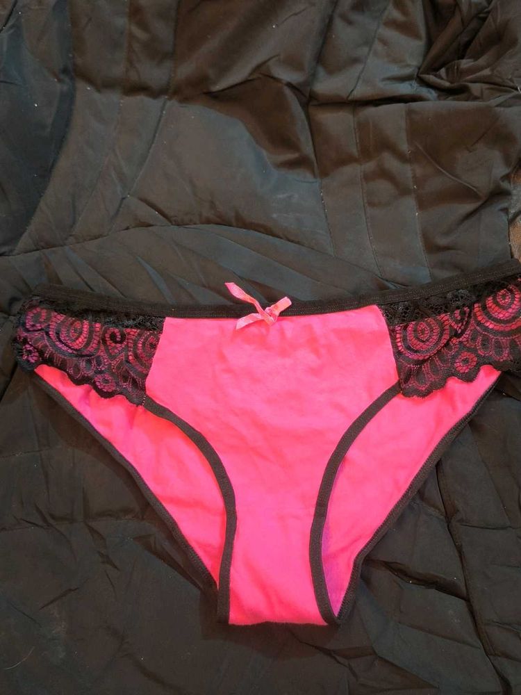 Pink Lace Trim Panties