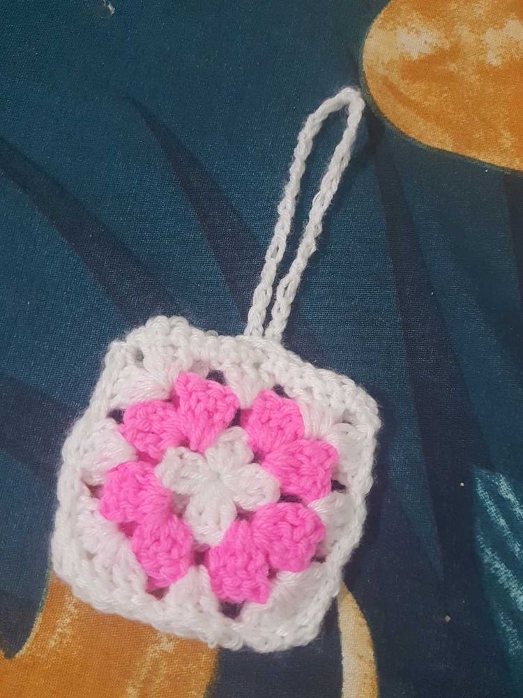 Handmade Crochet Flower Granny Square Ornament