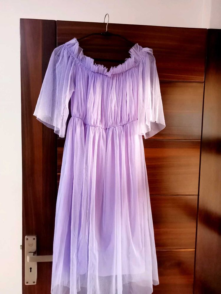Purple Off-Shoulder Dress