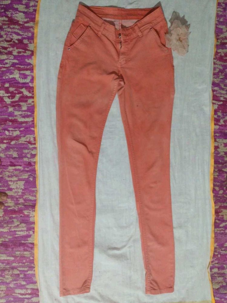 Salmon Skinny Jeans