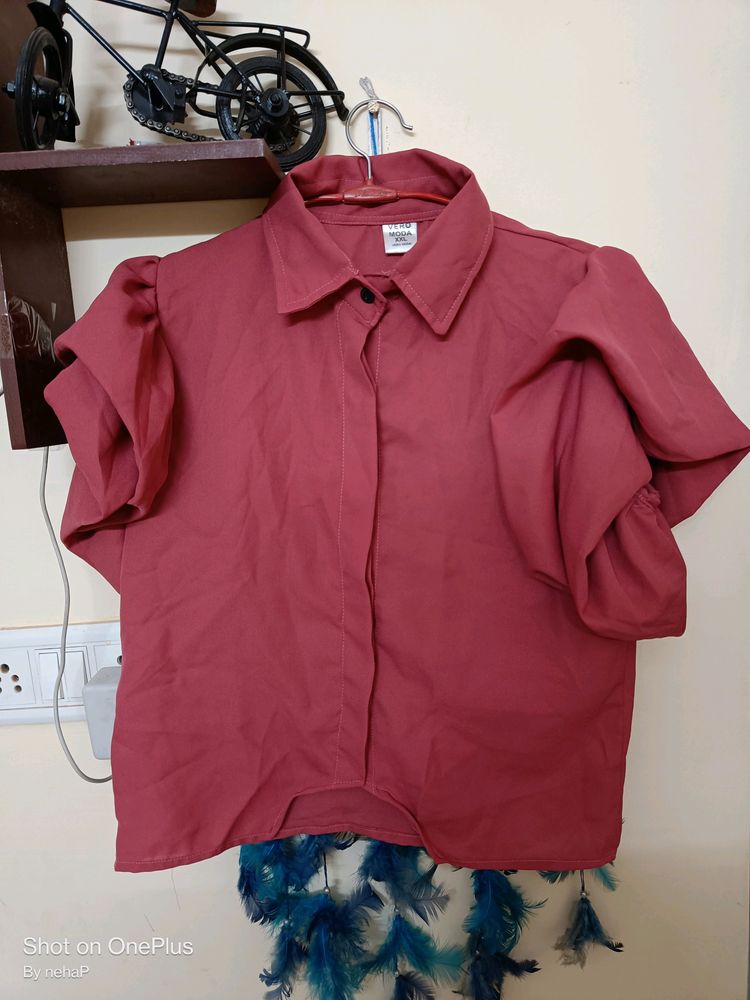 New Shirt Cum Top With Puffy Sleeves ( New Unused)