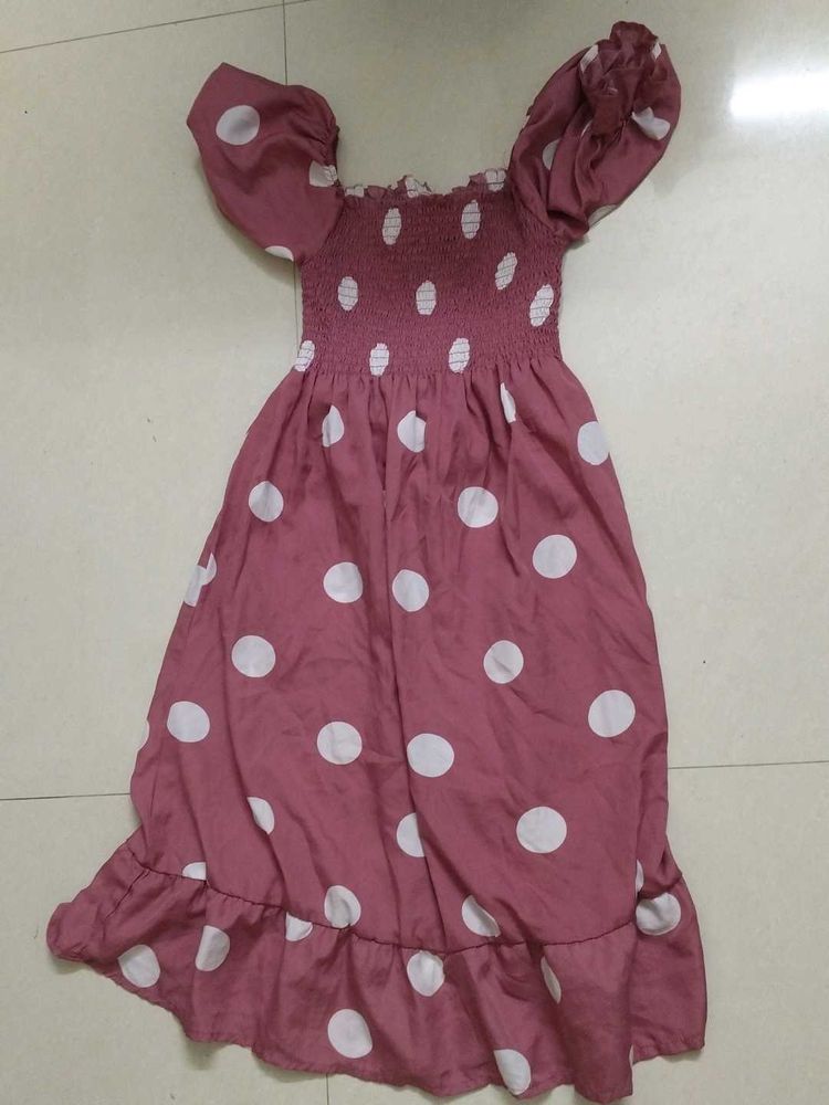 Mauve Polka Dot Dress