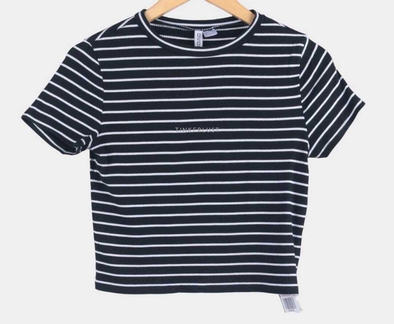 black striped crop top