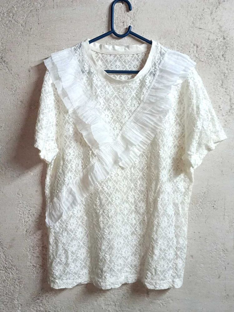 See-through Fashion Lace Top White