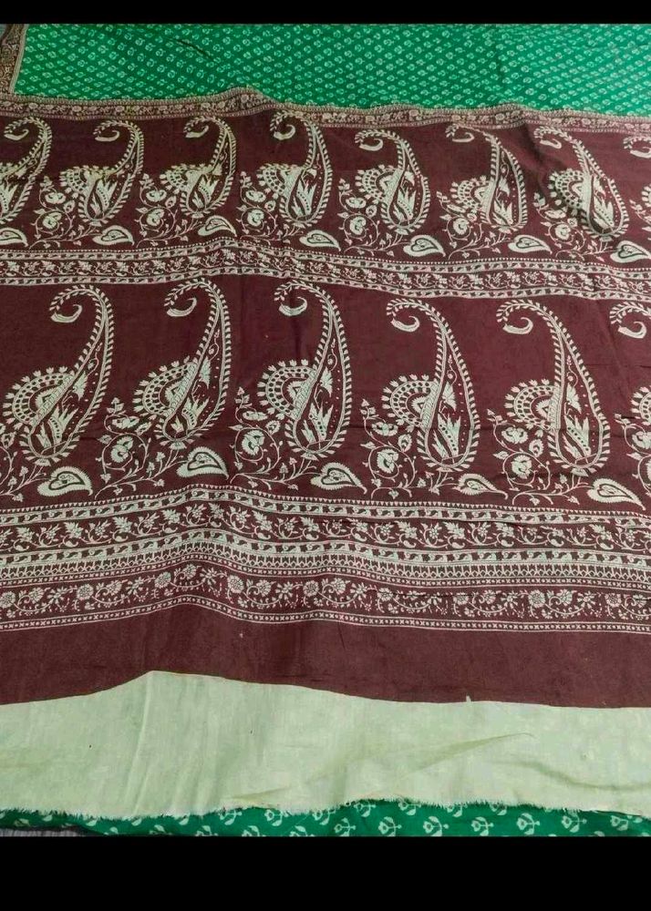 green print saree