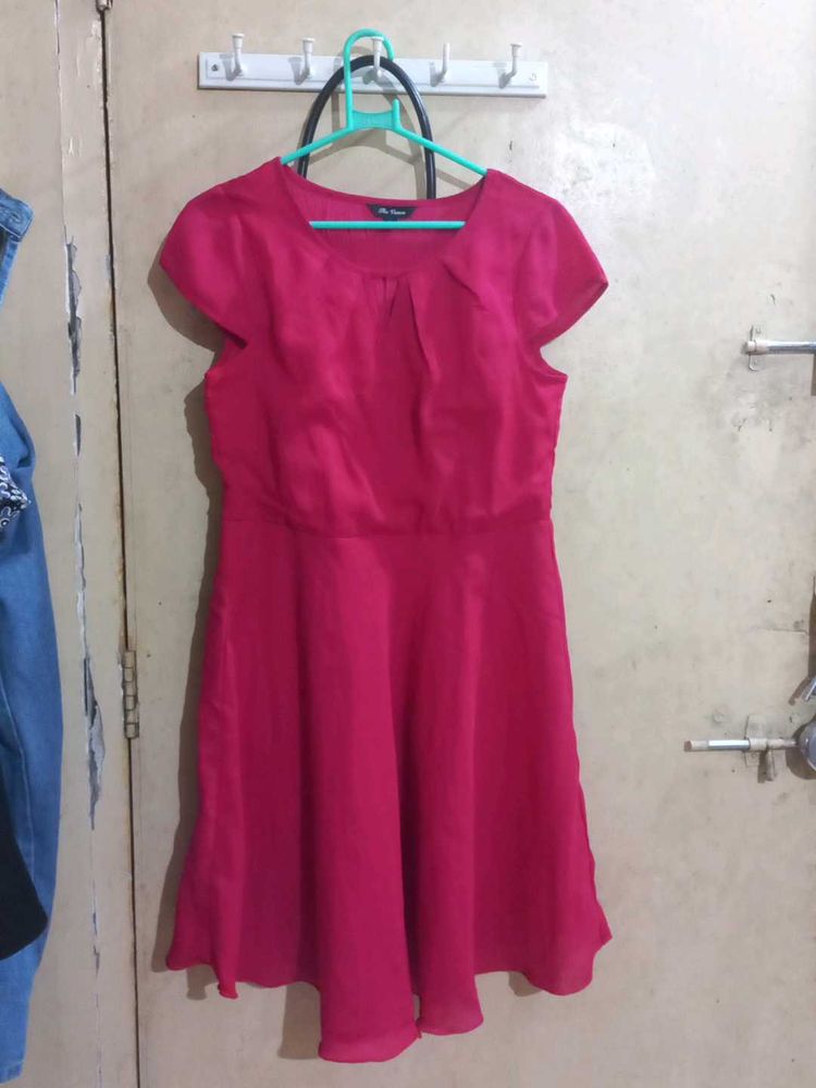 Raspberry Fit &amp; Flare Dress