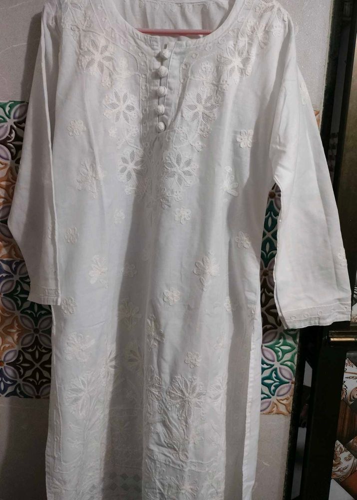 White Handwork Kurta