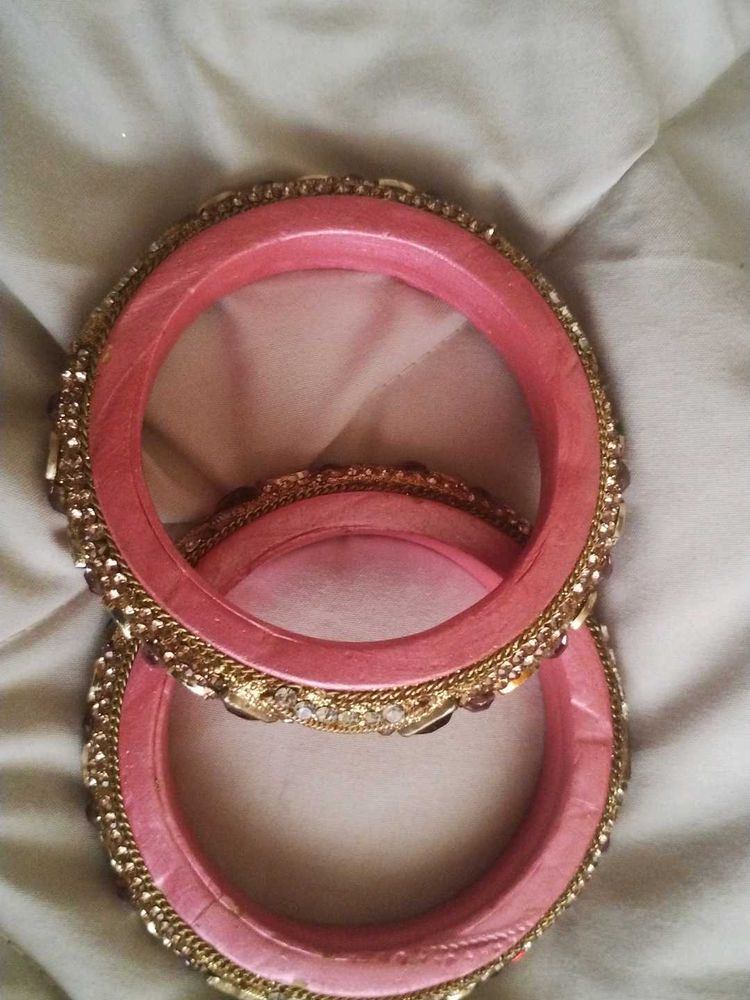 Pink &amp; Gold Bangle Set