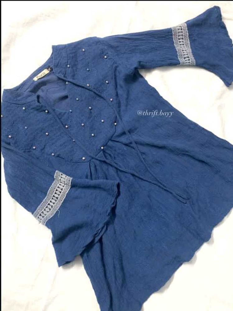 Blue Boho Top