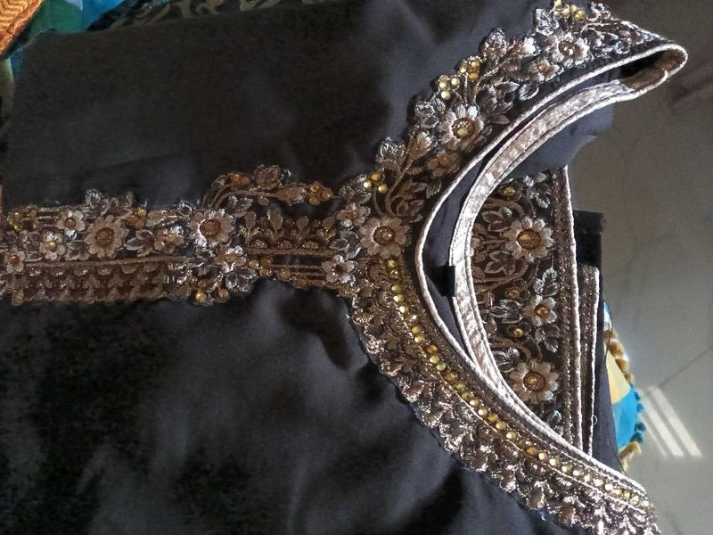 Black Embroidered Salwar Kameez.