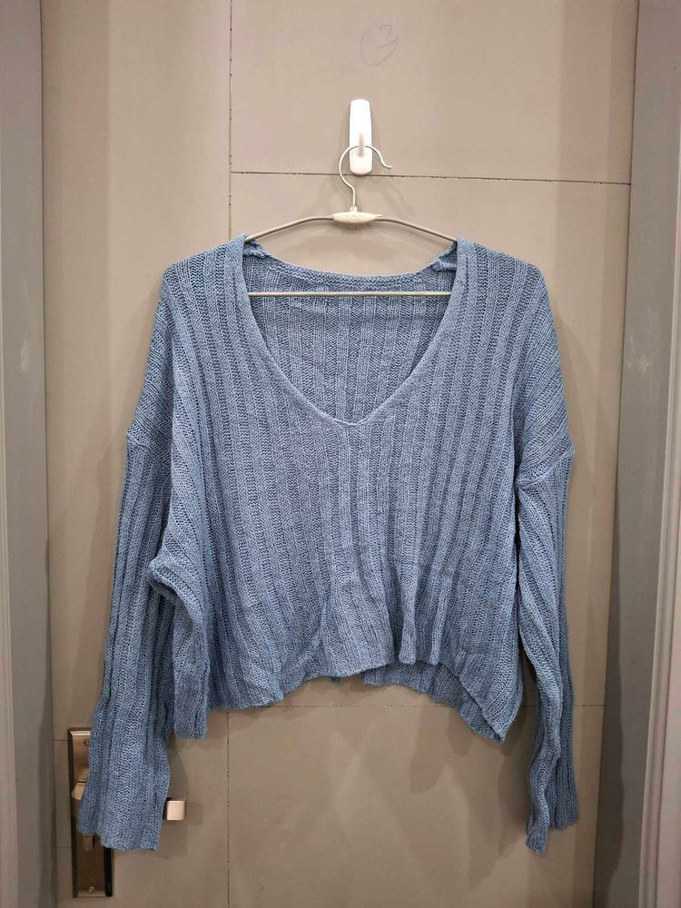 Blue Knit Top