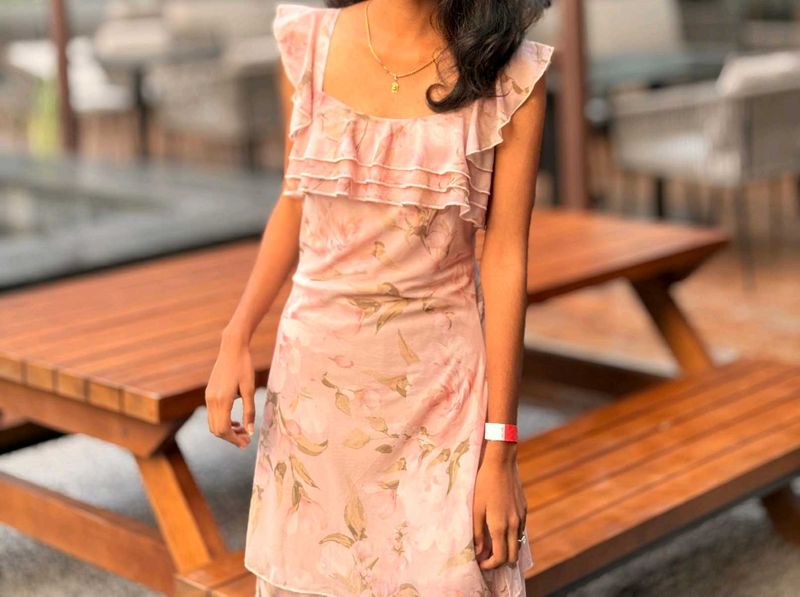 Floral Print Ruffled Dress
