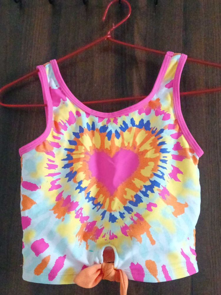 Tie-Dye Heart Tank Top For Baby Girl