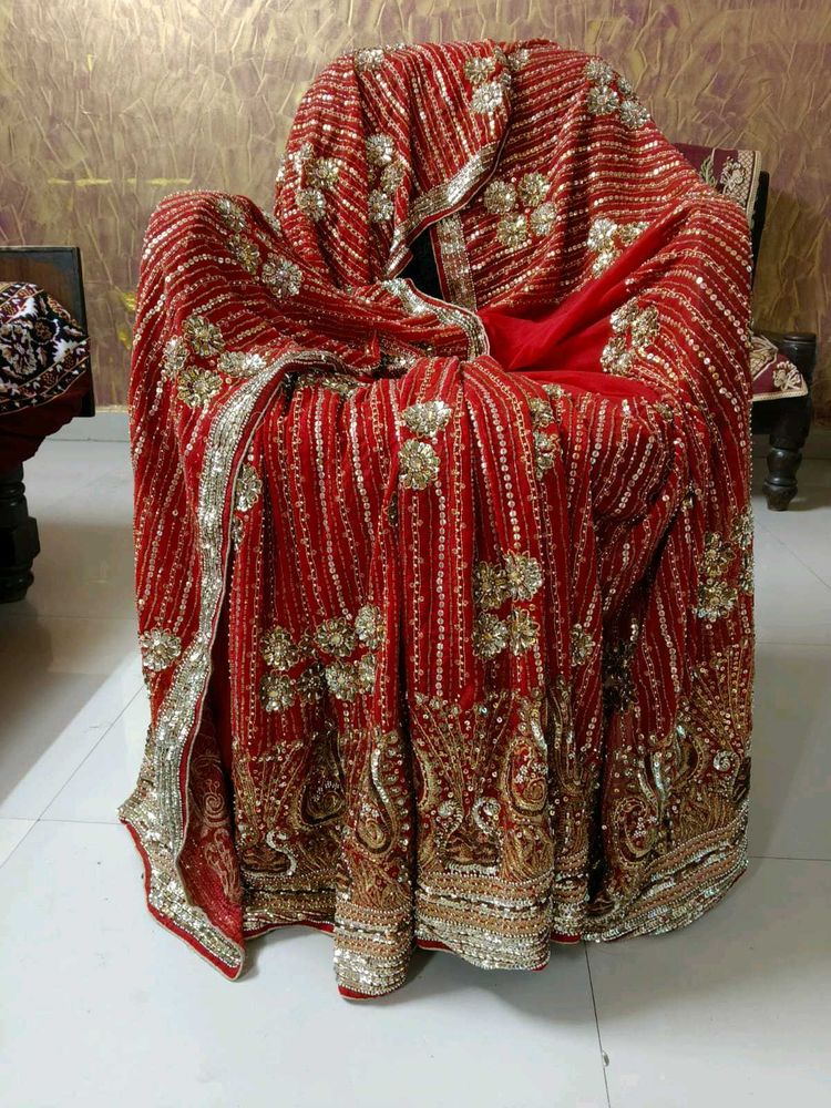 Red Bridal Saree Full Work