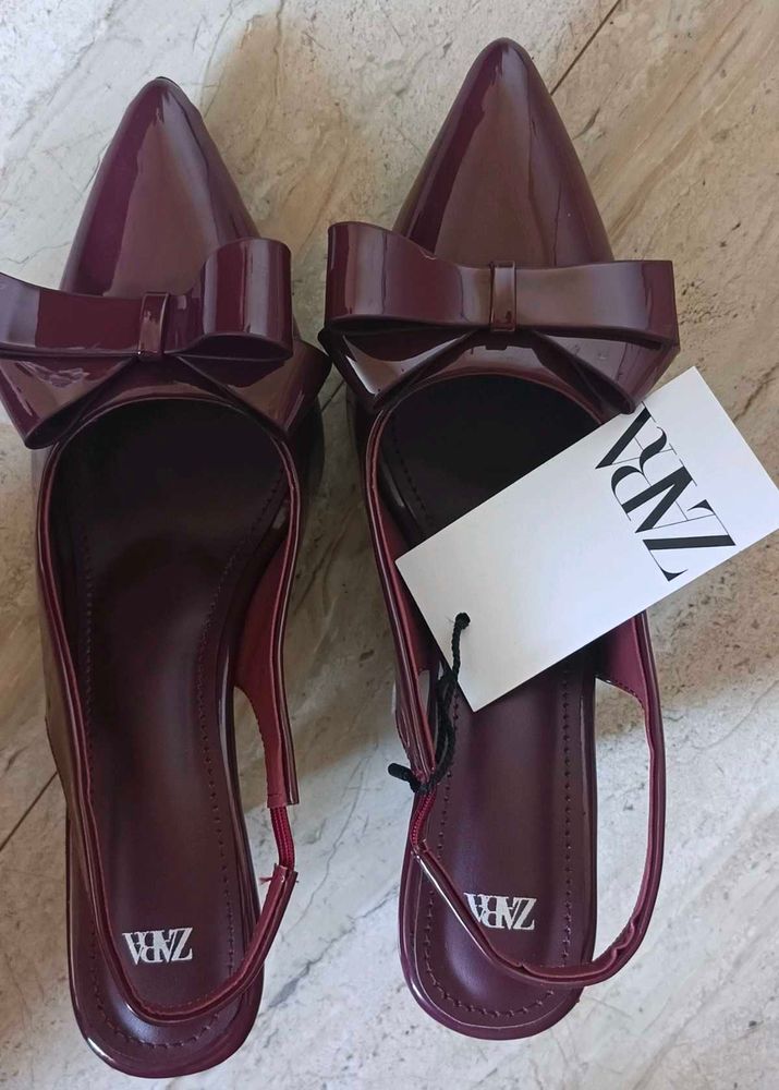 ZARA Cherry Red Bow Heels 🎀👠